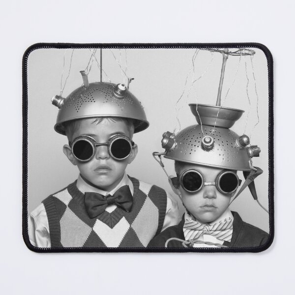 Item preview, Weird science, the experiment brothers, vintage funny boys being boys black and white photograph poster art print designed and sold by Astrid Arkhangelsky.