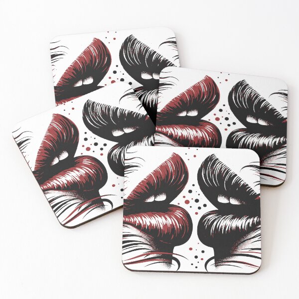Item preview, A fragmented grunge interpretation of kissing lips. The rough brush textures create a bold modern street graphic.1 designed and sold by Dejbar.
