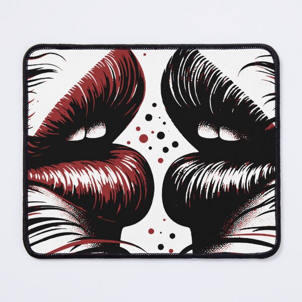 Item preview, A fragmented grunge interpretation of kissing lips. The rough brush textures create a bold modern street graphic.1 designed and sold by Dejbar.