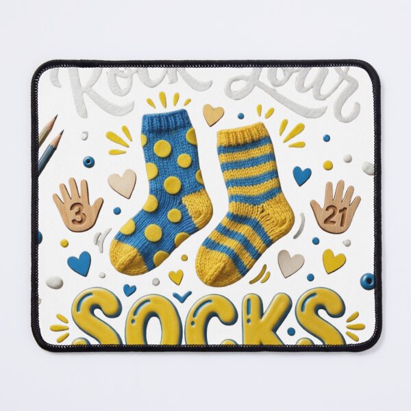 Item preview, Slogan Rock Your Socks March 21 Down Syndrome Awareness, Disability Inclusion Gift Graphic Tee designed and sold by Inkvado.
