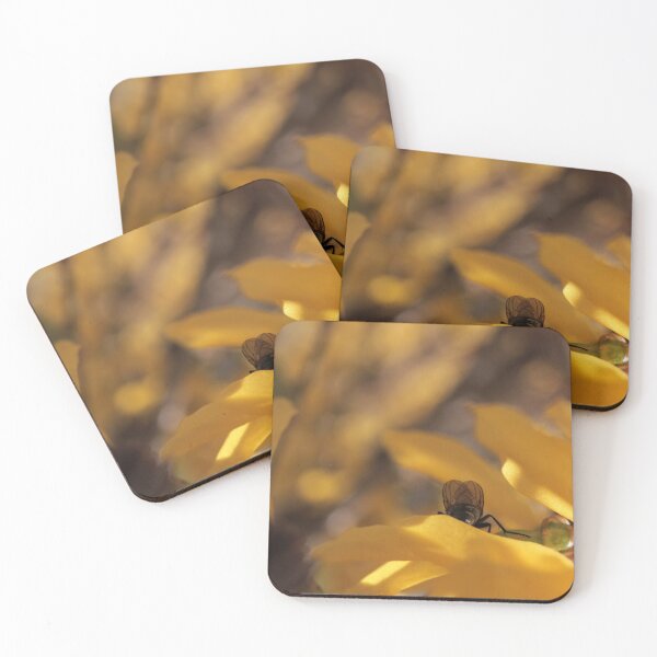 Item preview, Intimate Fly Posterior on Yellow Flower Macro - The Observed Moment designed and sold by vikko-art.