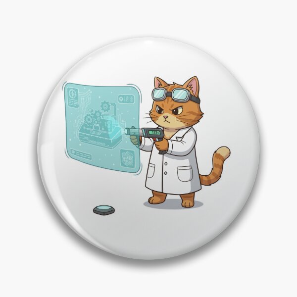 Item preview, Orange Cat Using Futuristic Lab Screen designed and sold by VisioraCreative.