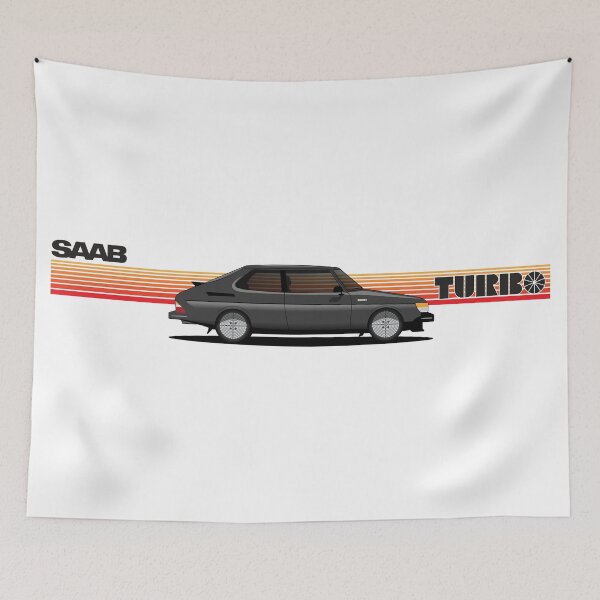 Item preview, Saab 99 TURBO retro Illustration Black designed and sold by blackdogshop.