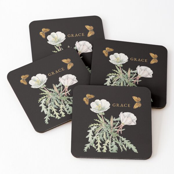 Item preview, Grace California Poppy Botanical Illustration with Butterflies – Vintage Wildflower Art designed and sold by KittenAndCo.