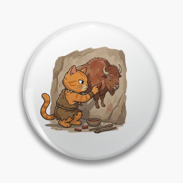 Item preview, Prehistoric Orange Cat Cave Painting designed and sold by VisioraCreative.