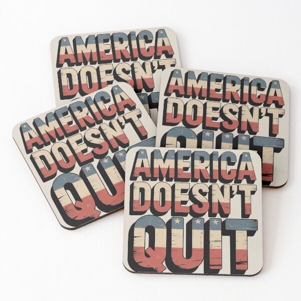 Item preview, AMERICA DOESN’T QUIT – Gritty Retro Americana Typography designed and sold by OldGloryForge.