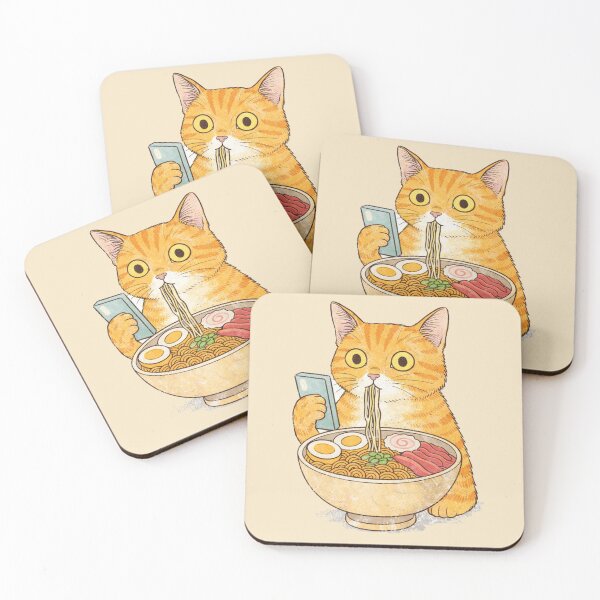 Item preview, Cat eating ramen designed and sold by Mavie Bloom.