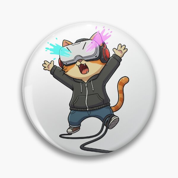 Item preview, Orange Cat Experiencing Virtual Reality Gaming designed and sold by VisioraCreative.