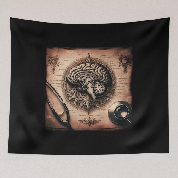 Item preview, ​Vintage Brain Anatomy Illustration | Antique Medical Art designed and sold by MouradStudio.