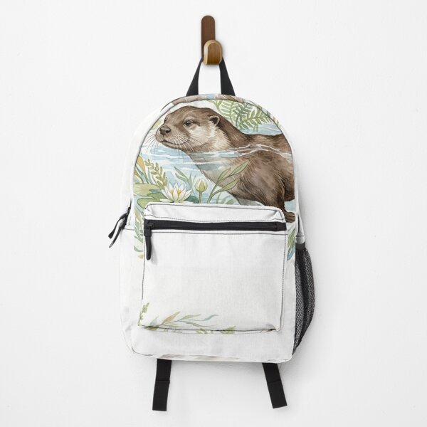 Item preview, River Otter Botanical Art - Protect What You Love - Endangered Wildlife Print designed and sold by Nature & Moustaches.