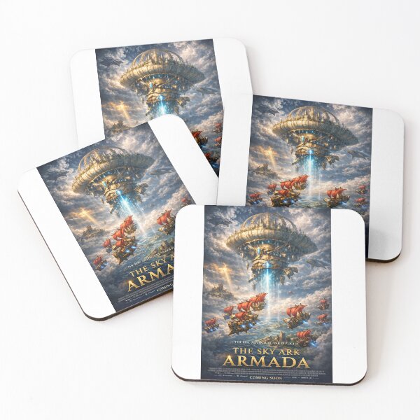Item preview, The Sky Ark Armada – Epic Fantasy Sky City Poster designed and sold by bubuandfriends.