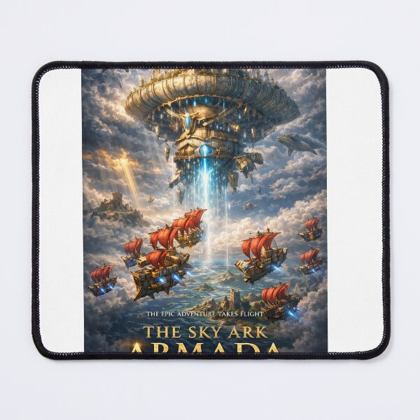 Item preview, The Sky Ark Armada – Epic Fantasy Sky City Poster designed and sold by bubuandfriends.