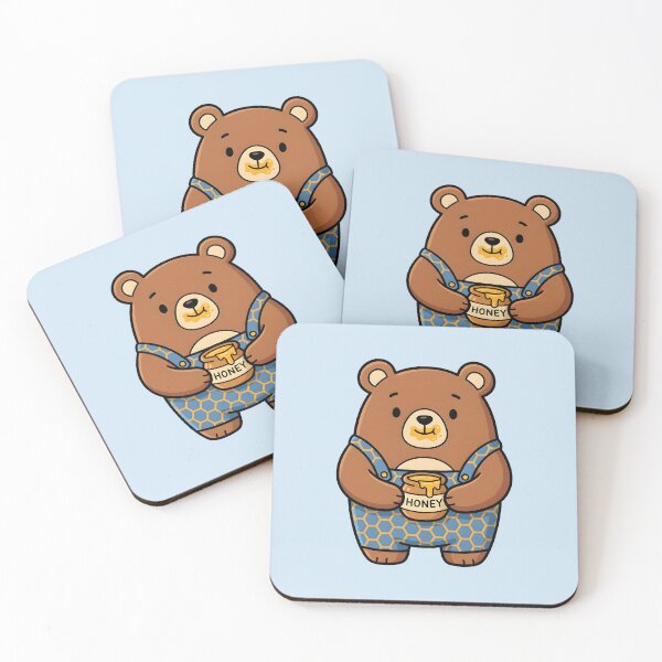 Artikelvorschau, cute bear with a honey pot entworfen und verkauft von aeaeaeae.
