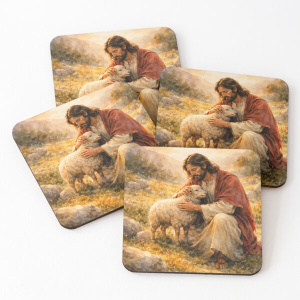 Item preview, Jesus the Good Shepherd with Lost Sheep Watercolor | Christian Wall Art | Jesus and Lamb Biblical Painting | Religious  designed and sold by stylishdzign.