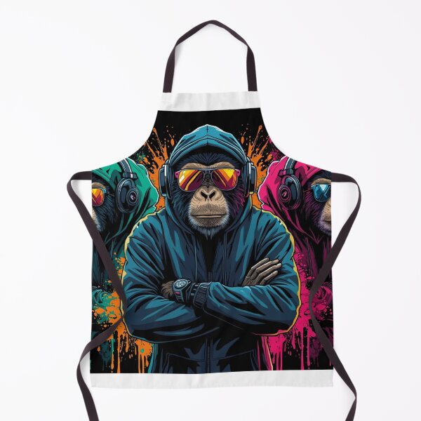 Item preview, Stylish Hip Hop Monkeys Neon Graffiti Street Art designed and sold by Mitaudesign.