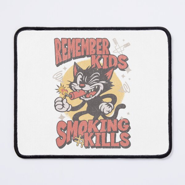 Item preview, Remember Kids Smoking Kills – Funny Dark Humor Cat Shirt designed and sold by Proto Lab Studio.