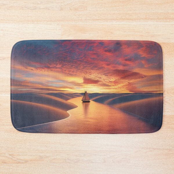 Item preview, Surreal small sailboat drifting in a desert river designed and sold by dcrc.