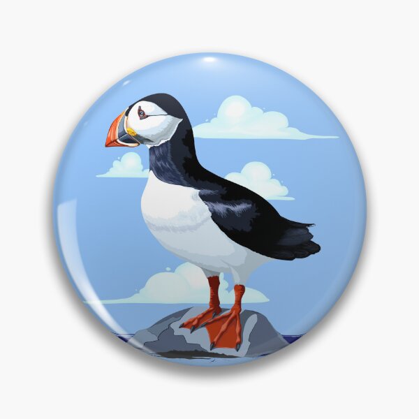 Item preview, Puffin Cute Atlantic Seabird standing on a rock designed and sold by BluedarkArt.