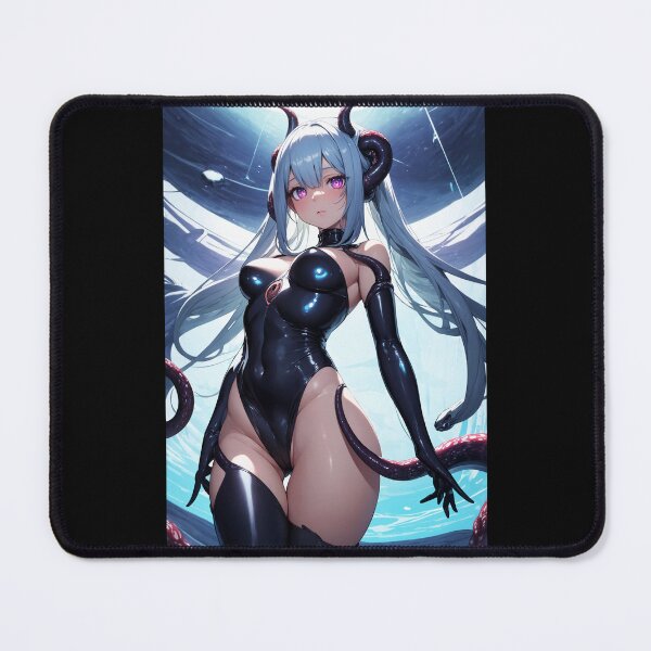 Item preview, Sumimano Sumifuyu Cyber Demon – Blue Hair Anime Girl Sci-Fi Bodysuit Art designed and sold by iloveanimechibi.