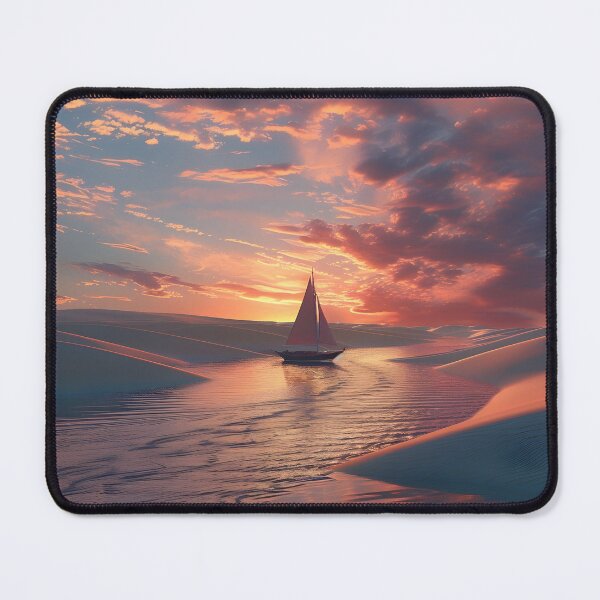 Item preview, Surreal small sailboat drifting in a desert river designed and sold by dcrc.