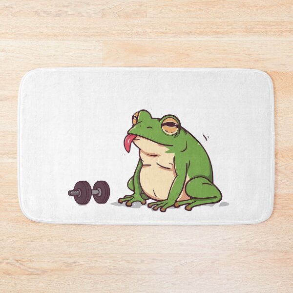 Item preview, Tired Frog Gym Workout Funny Cartoon designed and sold by Katzpy.