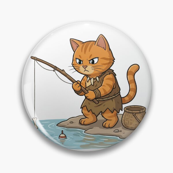 Item preview, Prehistoric Orange Cat Fishing designed and sold by VisioraCreative.