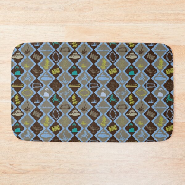 Item preview, Duluth Vertical Scallops on Brown Tan & Blue designed and sold by Digitalmyth's Designs.