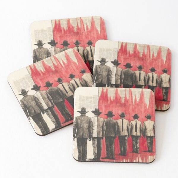 Item preview, Noir Gentlemen Walking | Retro Conceptual Illustration designed and sold by ChenEngEng.