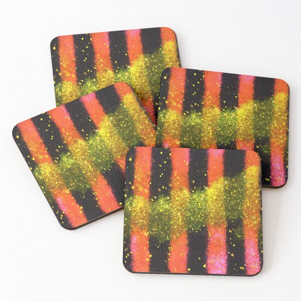 Item preview, Spooky Neon Glitter Stripe Pattern designed and sold by bubblegoth.