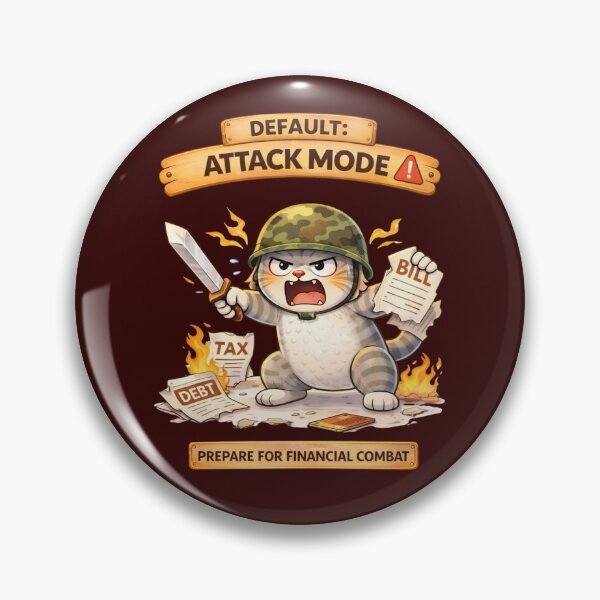Item preview, Default Mode: Attack Mode – Prepare for Financial Combat Funny Relatable Cat Mood designed and sold by Mindworx21.