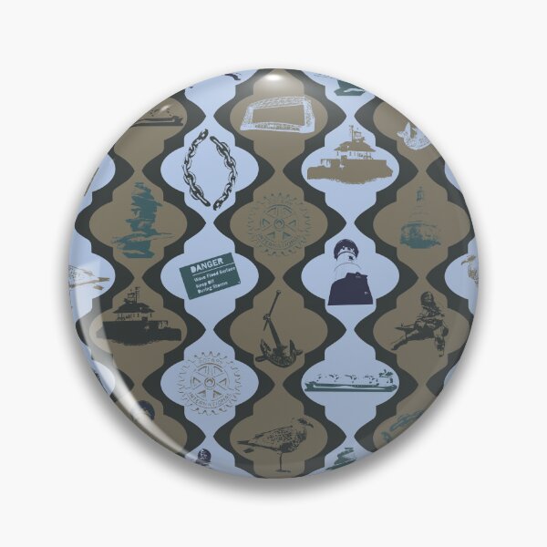 Item preview, Duluth Vertical Scallops on Tan & Blue designed and sold by Digitalmyth's Designs.