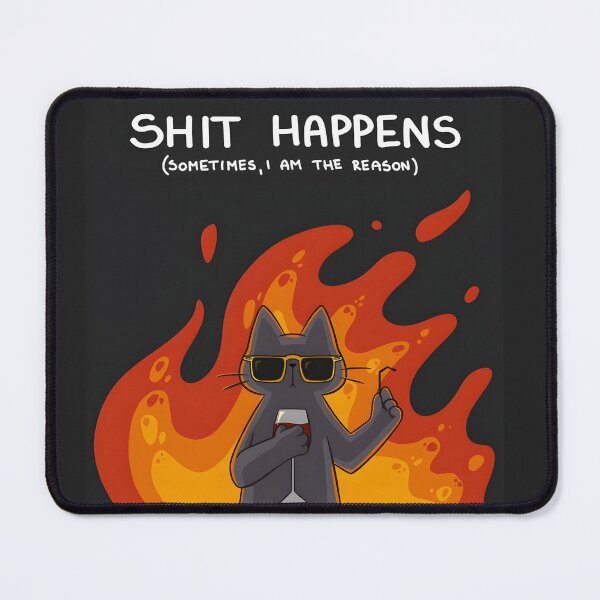 Item preview, Shit Happens Funny Cat Meme Design designed and sold by Peac7e.