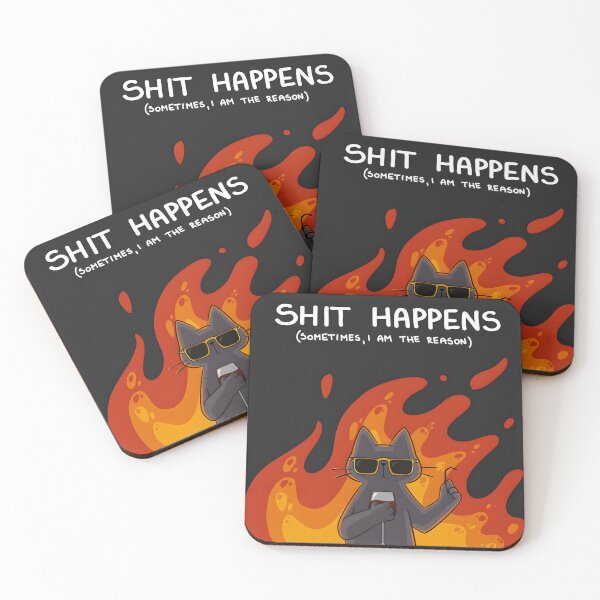 Item preview, Shit Happens Funny Cat Meme Design designed and sold by Peac7e.