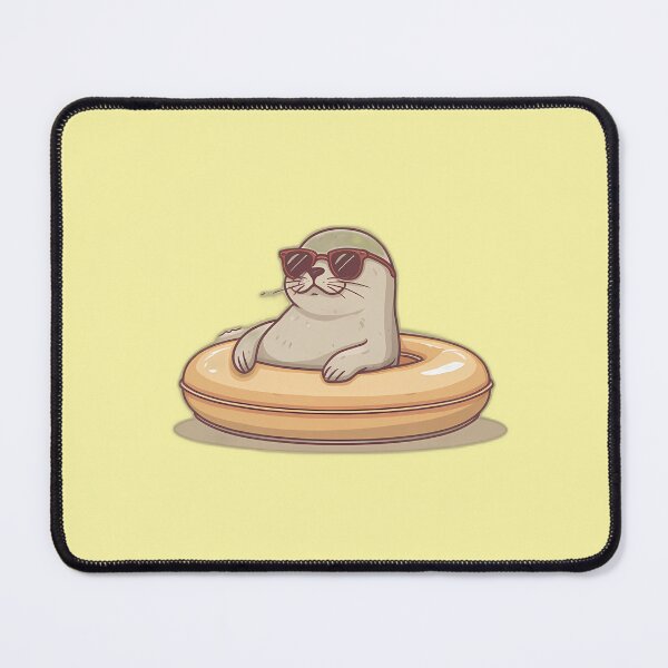 Item preview, Cool Seal in Sunglasses on Swim Ring – Lazy Pool Day Summer Cartoon designed and sold by Beachy Beasts.