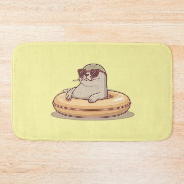 Item preview, Cool Seal in Sunglasses on Swim Ring – Lazy Pool Day Summer Cartoon designed and sold by Beachy Beasts.