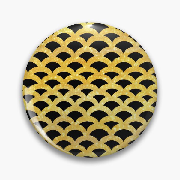 Item preview, Black Gold Art Deco Scallops designed and sold by bubblegoth.