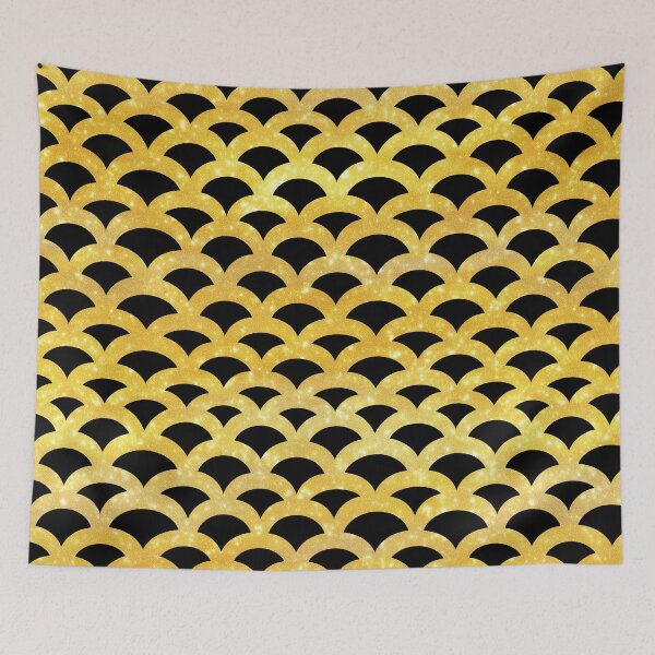 Item preview, Black Gold Art Deco Scallops designed and sold by bubblegoth.
