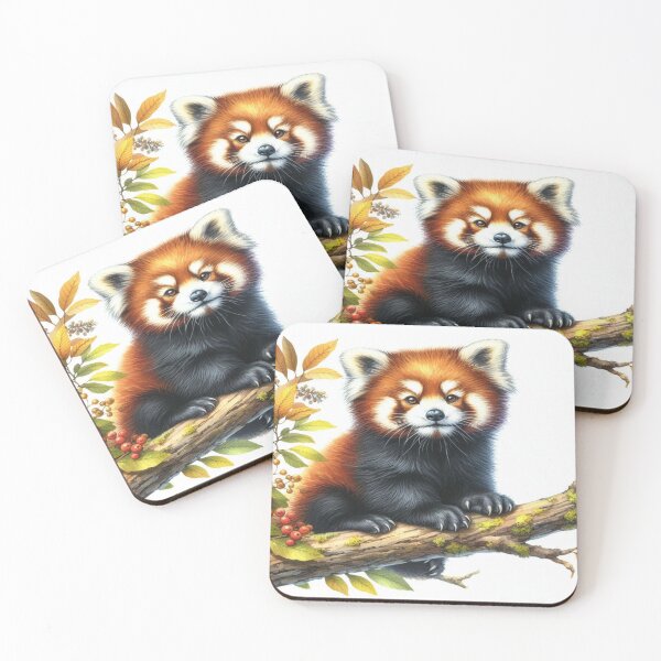 Item preview, Red Panda Forest Magic Art with Soft Autumn Vibes and Gentle Nature Energy designed and sold by FotoworldEdel.