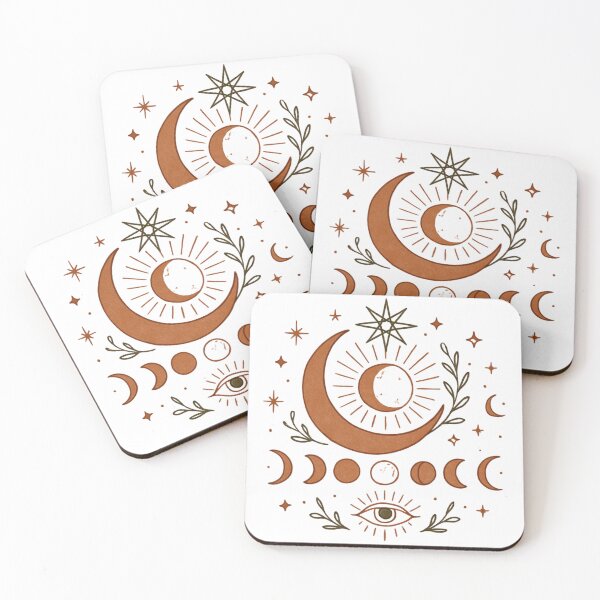 Item preview, Boho Celestial Moon Phases - Mystical Sun and Evil Eye Art designed and sold by Siriusvibes.
