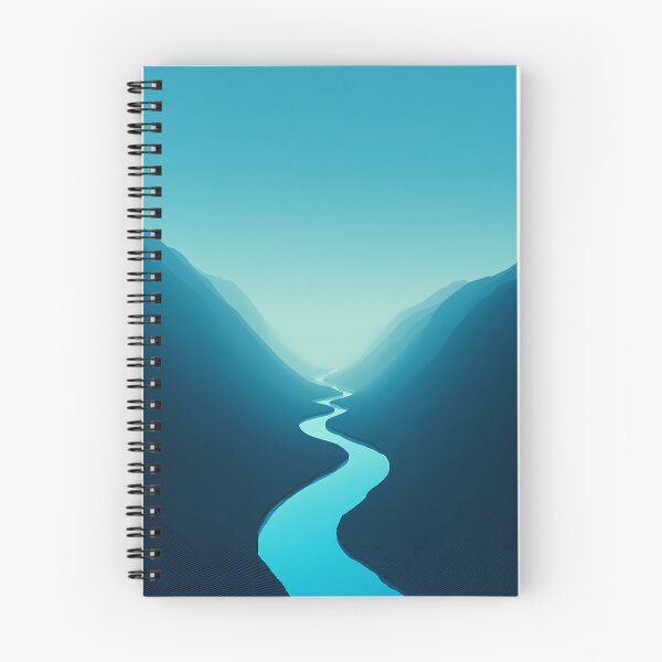 Item preview, Quiet Cyan River – Minimalist Valley Gradient Landscape designed and sold by NeonHorizon Studio.
