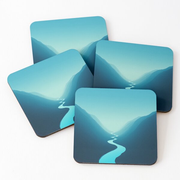 Item preview, Quiet Cyan River – Minimalist Valley Gradient Landscape designed and sold by NeonHorizon Studio.