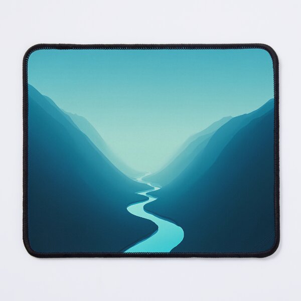 Item preview, Quiet Cyan River – Minimalist Valley Gradient Landscape designed and sold by NeonHorizon Studio.