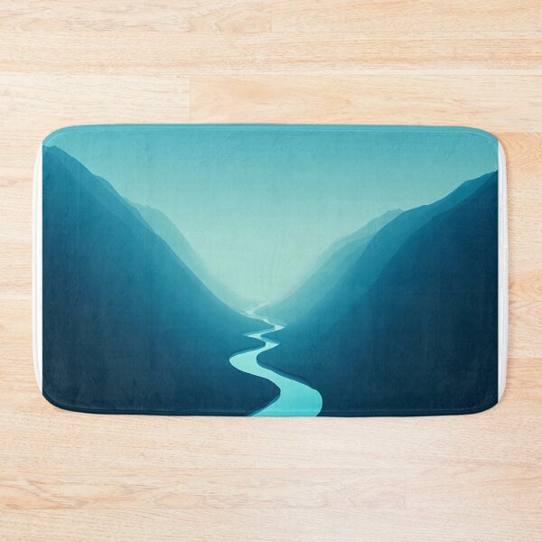 Item preview, Quiet Cyan River – Minimalist Valley Gradient Landscape designed and sold by NeonHorizon Studio.