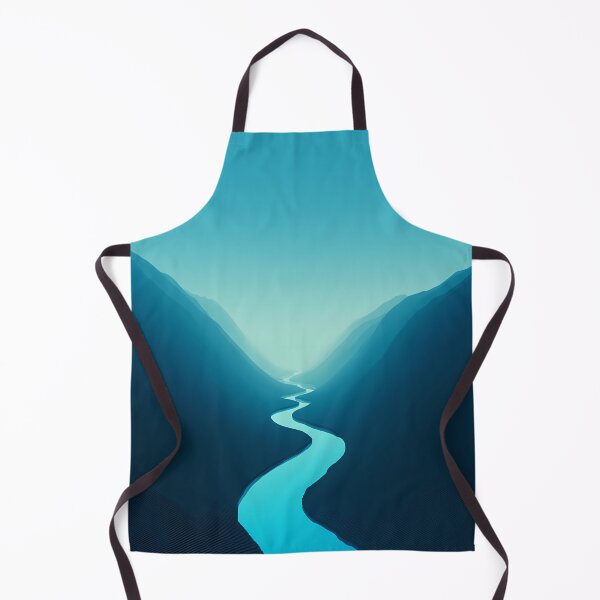 Item preview, Quiet Cyan River – Minimalist Valley Gradient Landscape designed and sold by NeonHorizon Studio.