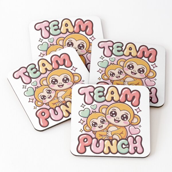 Item preview, Team Punch – Kawaii Monkey Hugging Baby Pink Pastel Bubble Sticker Graphic Tee | Cute Monkey Shirt designed and sold by DarylWelsh2024.