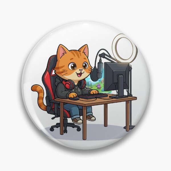 Item preview, Orange Cat Streaming Gaming Setup designed and sold by VisioraCreative.