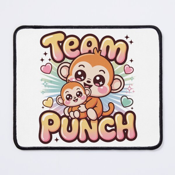 Item preview, Team Punch – Kawaii Monkey Rainbow Sunburst Retro Graphic Tee | Colorful Monkey Lover Shirt designed and sold by DarylWelsh2024.