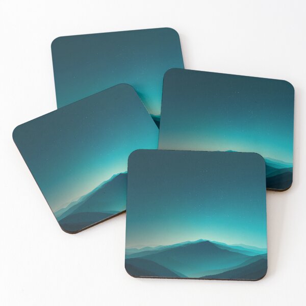 Item preview, Teal Night Ridge – Minimal Mountain Layers Under Stars designed and sold by NeonHorizon Studio.