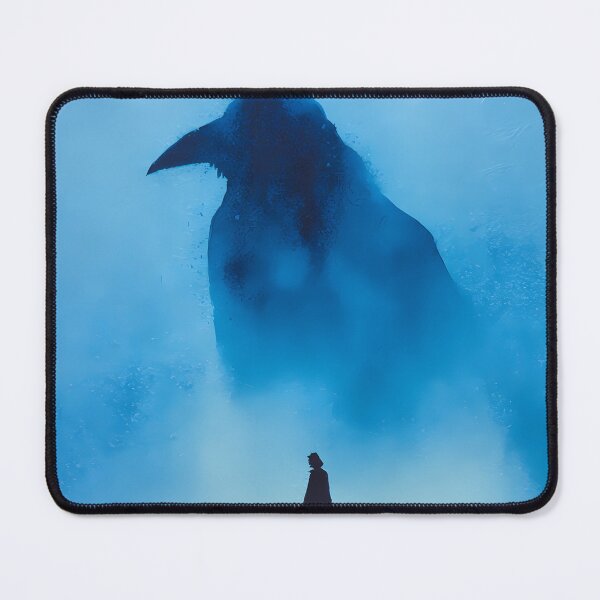 Item preview, Azure Spirit Raven – Minimal Mist Guardian Silhouette designed and sold by NeonHorizon Studio.