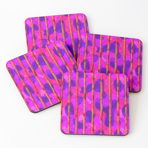 Item preview, Pink Purple Gold Glitter Stripes designed and sold by bubblegoth.